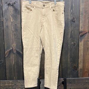 Michael Kors Khaki Pants 6 Cropped Stretch Mid Rise Casual Neutral Beige Jeans‎